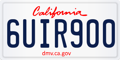 CA license plate 6UIR900