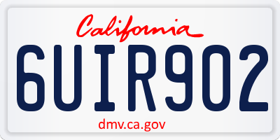 CA license plate 6UIR902