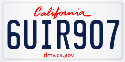 CA license plate 6UIR907