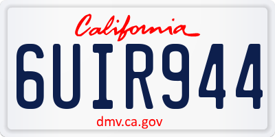 CA license plate 6UIR944