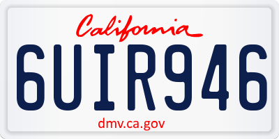 CA license plate 6UIR946