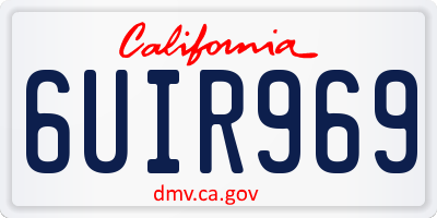 CA license plate 6UIR969