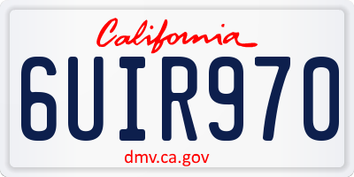 CA license plate 6UIR970