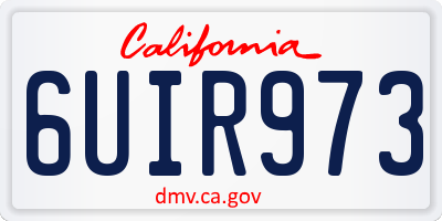 CA license plate 6UIR973