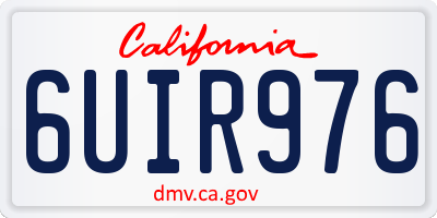 CA license plate 6UIR976