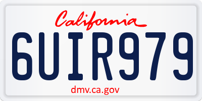 CA license plate 6UIR979