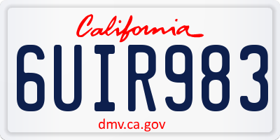CA license plate 6UIR983