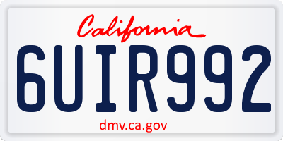 CA license plate 6UIR992