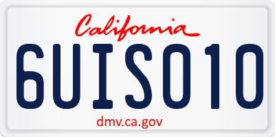 CA license plate 6UIS010