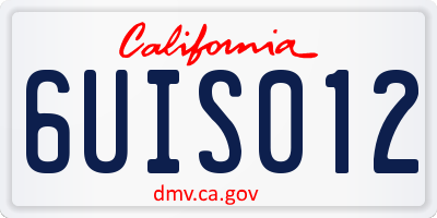 CA license plate 6UIS012