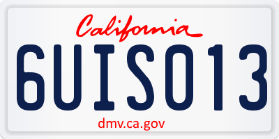 CA license plate 6UIS013