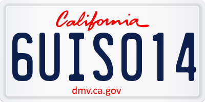 CA license plate 6UIS014