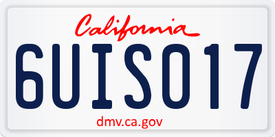 CA license plate 6UIS017