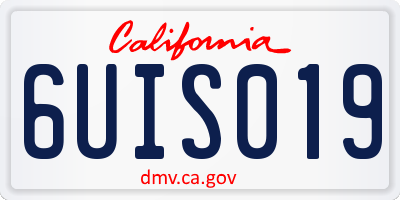CA license plate 6UIS019