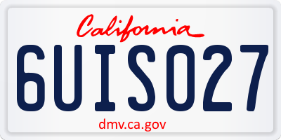 CA license plate 6UIS027