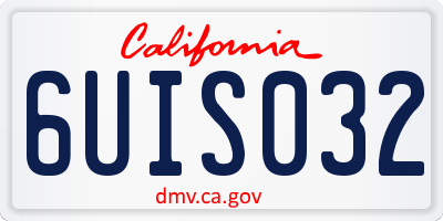 CA license plate 6UIS032
