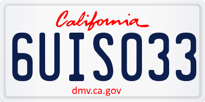 CA license plate 6UIS033