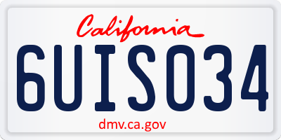CA license plate 6UIS034
