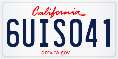 CA license plate 6UIS041