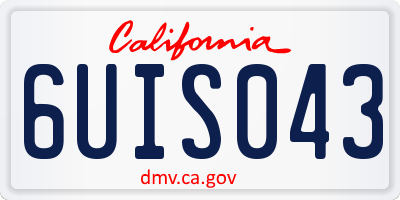 CA license plate 6UIS043