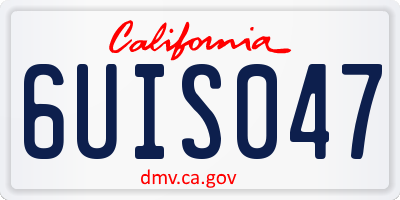 CA license plate 6UIS047