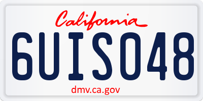 CA license plate 6UIS048