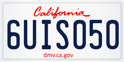 CA license plate 6UIS050