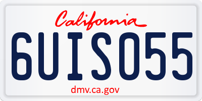 CA license plate 6UIS055