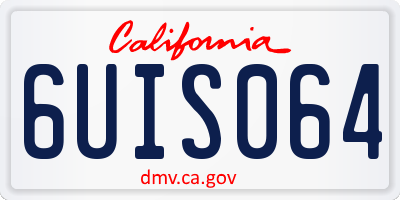 CA license plate 6UIS064