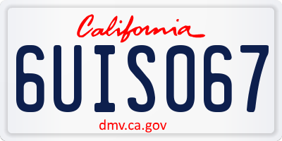 CA license plate 6UIS067