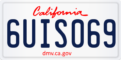 CA license plate 6UIS069