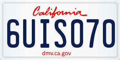 CA license plate 6UIS070