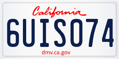 CA license plate 6UIS074