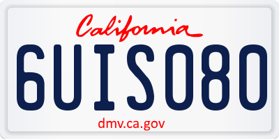 CA license plate 6UIS080