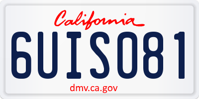 CA license plate 6UIS081