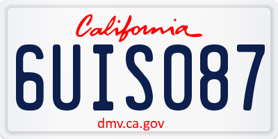 CA license plate 6UIS087