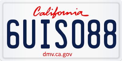 CA license plate 6UIS088