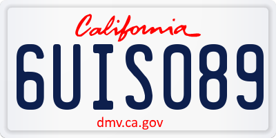 CA license plate 6UIS089