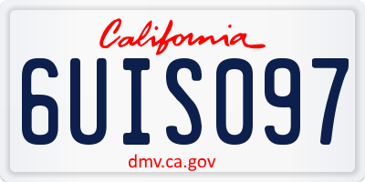 CA license plate 6UIS097