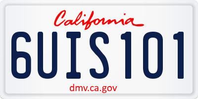 CA license plate 6UIS101