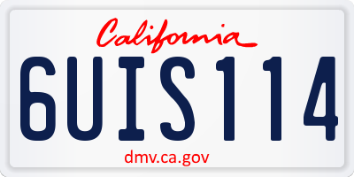 CA license plate 6UIS114