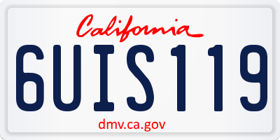 CA license plate 6UIS119
