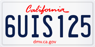 CA license plate 6UIS125