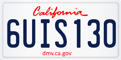 CA license plate 6UIS130