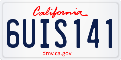 CA license plate 6UIS141
