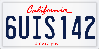 CA license plate 6UIS142