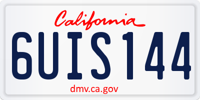 CA license plate 6UIS144