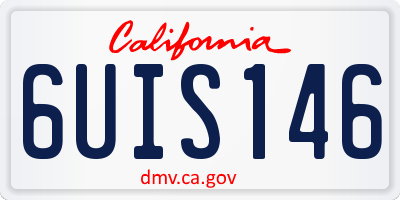 CA license plate 6UIS146