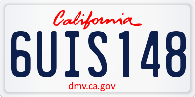 CA license plate 6UIS148