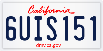 CA license plate 6UIS151